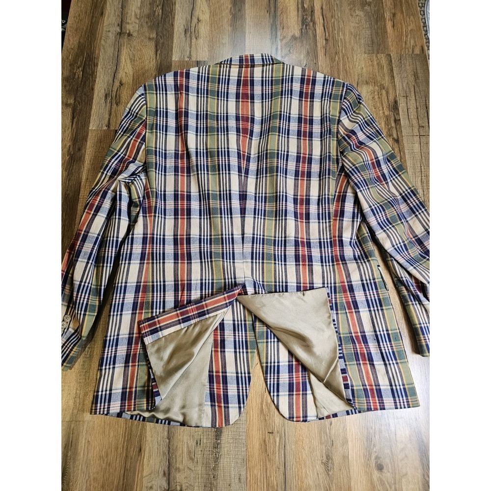 JOS A BANK Madras Plaid Blazer Men's Size 44 Sports Coat Preppy Ivy Nautical - Picture 5 of 8